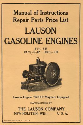 Lauson Gasoline Engines W 1.5-2 WA 2.5-3.5 WB 3.5- 6hp (Manual)