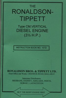 Ronaldson-Tippett Type CM 3.5 HP Diesel Engine (Manual)