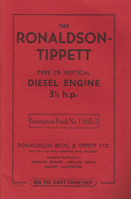 Ronaldson-Tippett Type CR 3 1/2 HP Diesel (Manual)