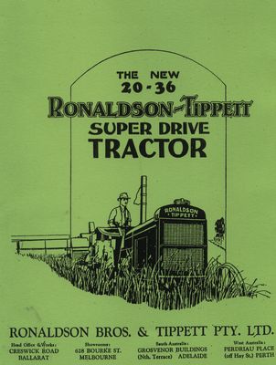 Ronaldson-Tippett 20-36 Super Drive Tractor (Manual)