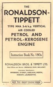 Ronaldson-Tippett Type NHA 3-4HP Vertical Air Cooled (Manual)