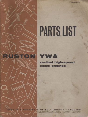 Ruston YWA Vertical High-Speed Diesel Engines (Manual)
