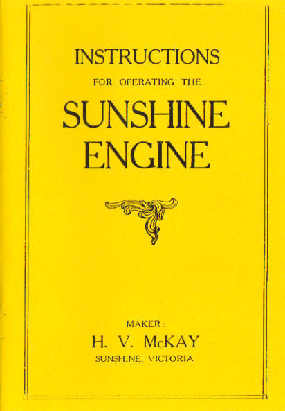 Sunshine - Instructions For Operating The Sunshine Engine (Manual)