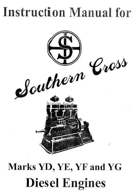 Southern Cross YD, YE, YF & YG Diesel Engines - Instruction Manual (Manual)