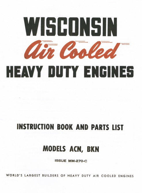 Wisconsin Models ACN, BKN (Manual)