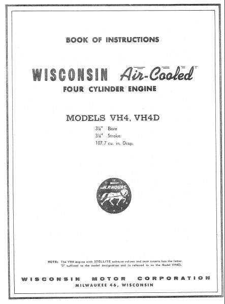 Wisconsin Models VH4, VH4D Operators (Manual)