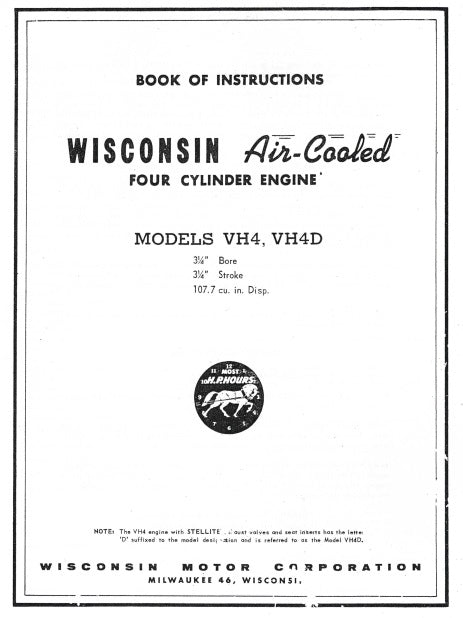 Wisconsin Models VH4, VH4D Operators/Workshop/Parts (Manual)