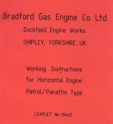 Bradford Gas Engine Horizontal Petrol (Manual)