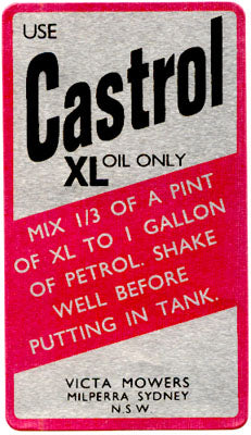 Castrol / Victa (Silver & Red) 3.25" x 1.75" (Decal)