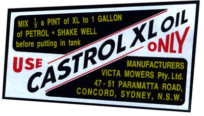 Castrol / Victa (Yellow) 4" x 2.25" (Decal)