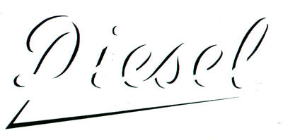 Diesel 7.5" x 4.5" (Black & White) (Decal)