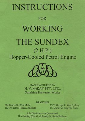 Sundex 2 HP Hopper-Cooled Petrol Engine (Manual)