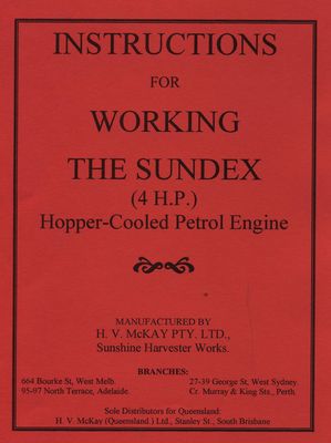 Sundex 4 HP Hopper-Cooled Petrol Engine (Manual)