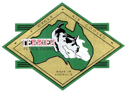 Terrier Petrol Engine (on lines) 4" x 3" (Decal)
