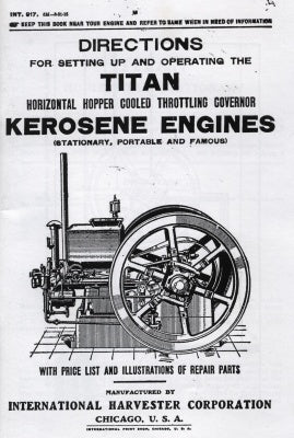 IHC Titan Horizontal Hopper Cooled Kerosene Engines 4,6,8,10 & 12hp (Manual)