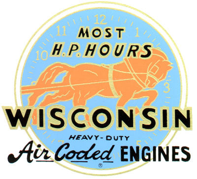 Wisconsin Air Cooled 3.5" x 3.25" (Decal)
